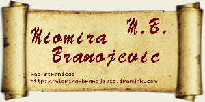 Miomira Branojević vizit kartica
